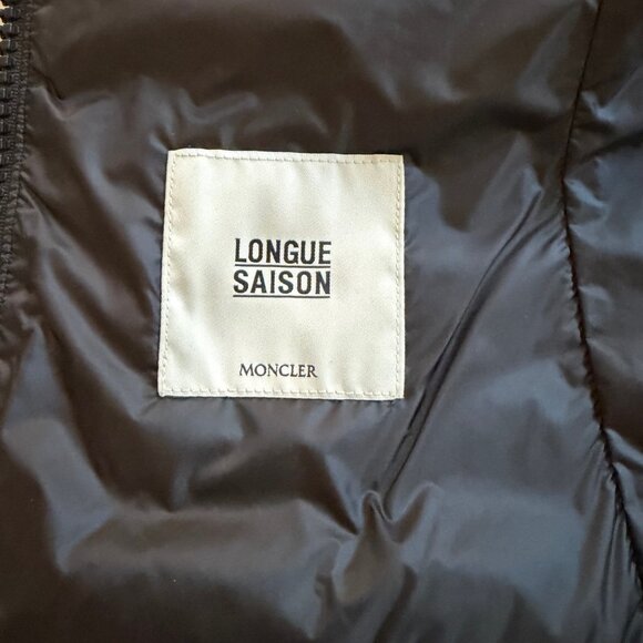 Moncler Longue Saison Blen Giubbotto Black Down Puffer Jacket Women's Medium - Picture 10 of 11